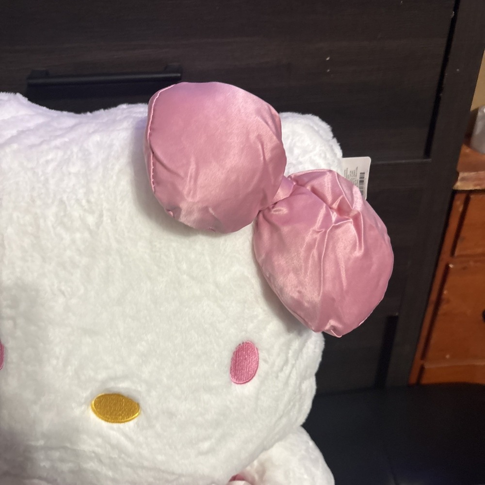 Hello Kitty Large Plush Doll Wearing Pink Dress And Bow Pink Eyes - Picture 4 of 8